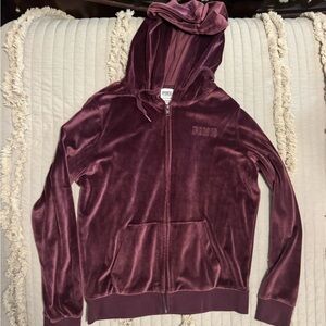 PINK Victoria's Secret Velvet Hoodie in Burgundy